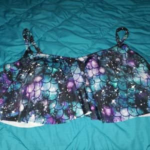 Galaxy Mermaid Colorful Ruffle Torrid Bikini Top 5x